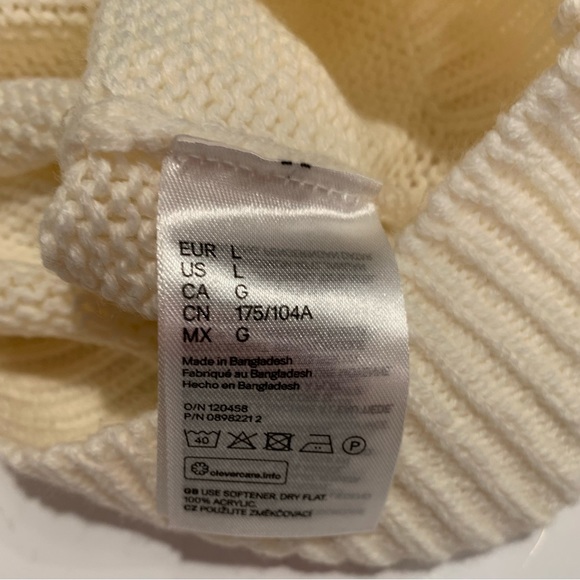 NWT Bobble Sweater from H & M Sz L color cream.  This is gorgeous - Picture 10 of 14